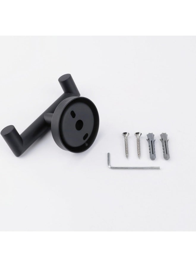 Angle Simple Double Towel Hook Matte Black, Stainless Steel Bathroom Robe Towel Holder, Hand Towel Hanger for Wall - Image 5
